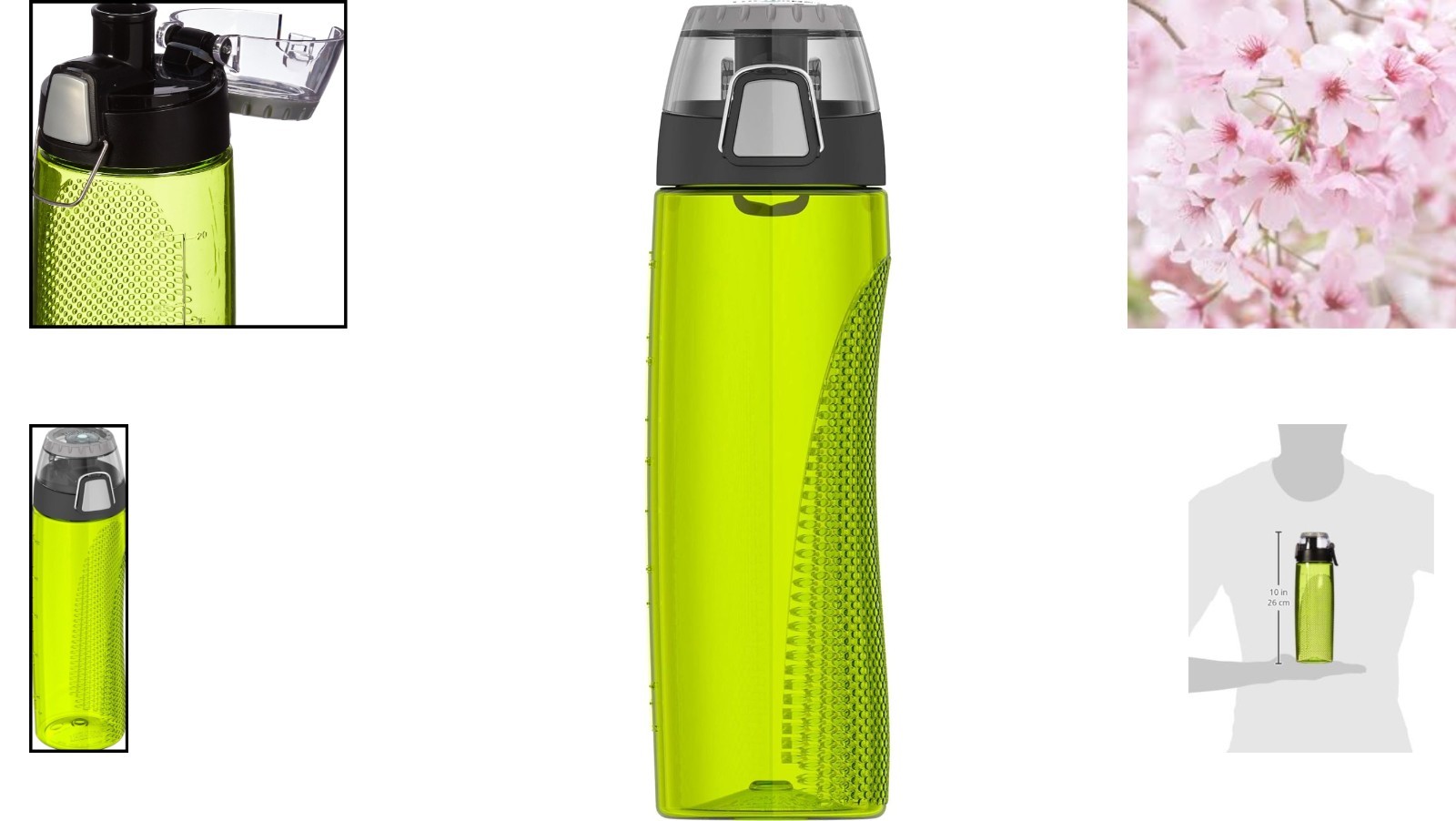 Durable 24oz Tritan Hydration Bottle - Smart Water Intake Meter, Lime Green