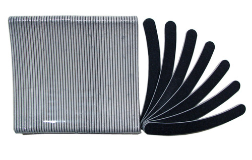 Standard Black 100/100 Grit Banana Curved Washable Beauty Salon Nail Files