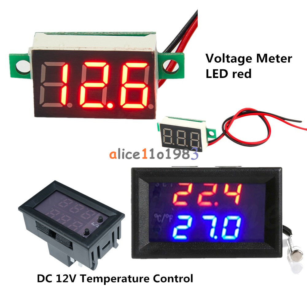 W1209WK LED Temperature Control Sensor Red LED Panel 3-Digital Voltage Meter
