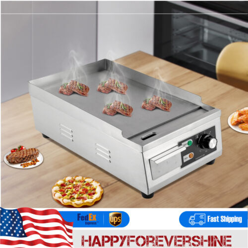 Electric Griddle Flat Top Grill 1300W 15.75" Hot Plate BBQ Countertop Commercial