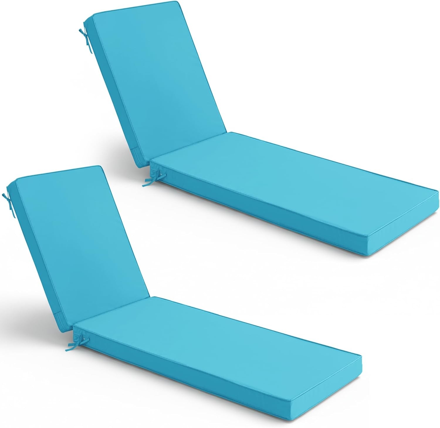 Chaise Lounge Cushions Outdoor Set of 2 - Waterproof and Fade Resistant Sun