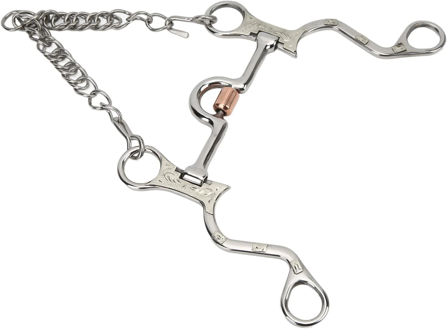 Pelham Bit, Exquisite Design Carving Stainless Steel Jointed Bit 130MM