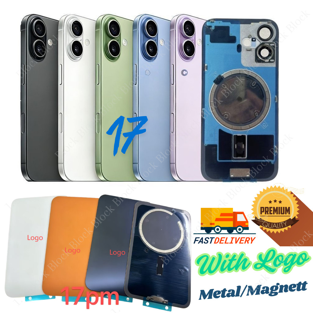 For iPhone 17 Air/17 Pro/17 Pro Max Lot Back Glass Replacement With Metal Magnet