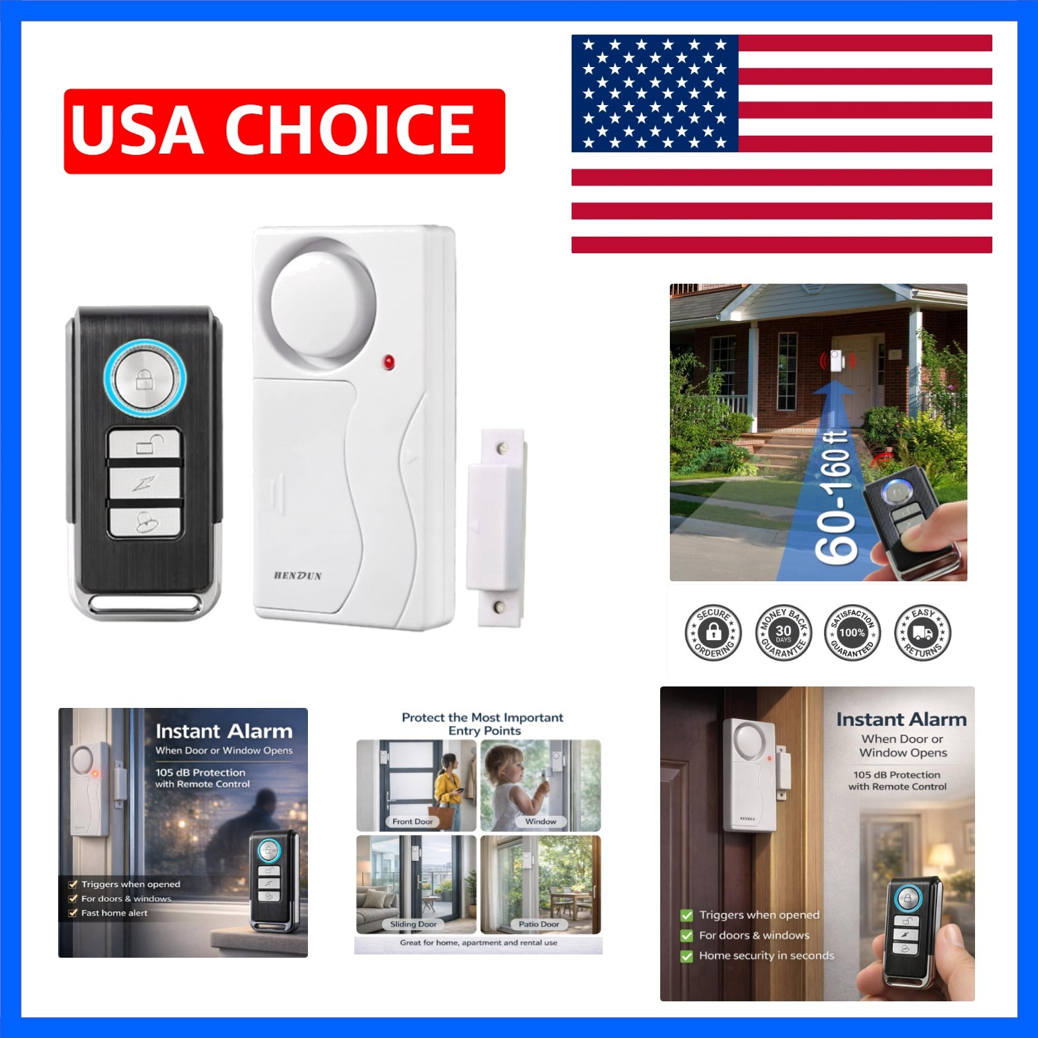 Door Alarms When Opened with Remote, Door Bells Chimes, Door Security Sensor ...