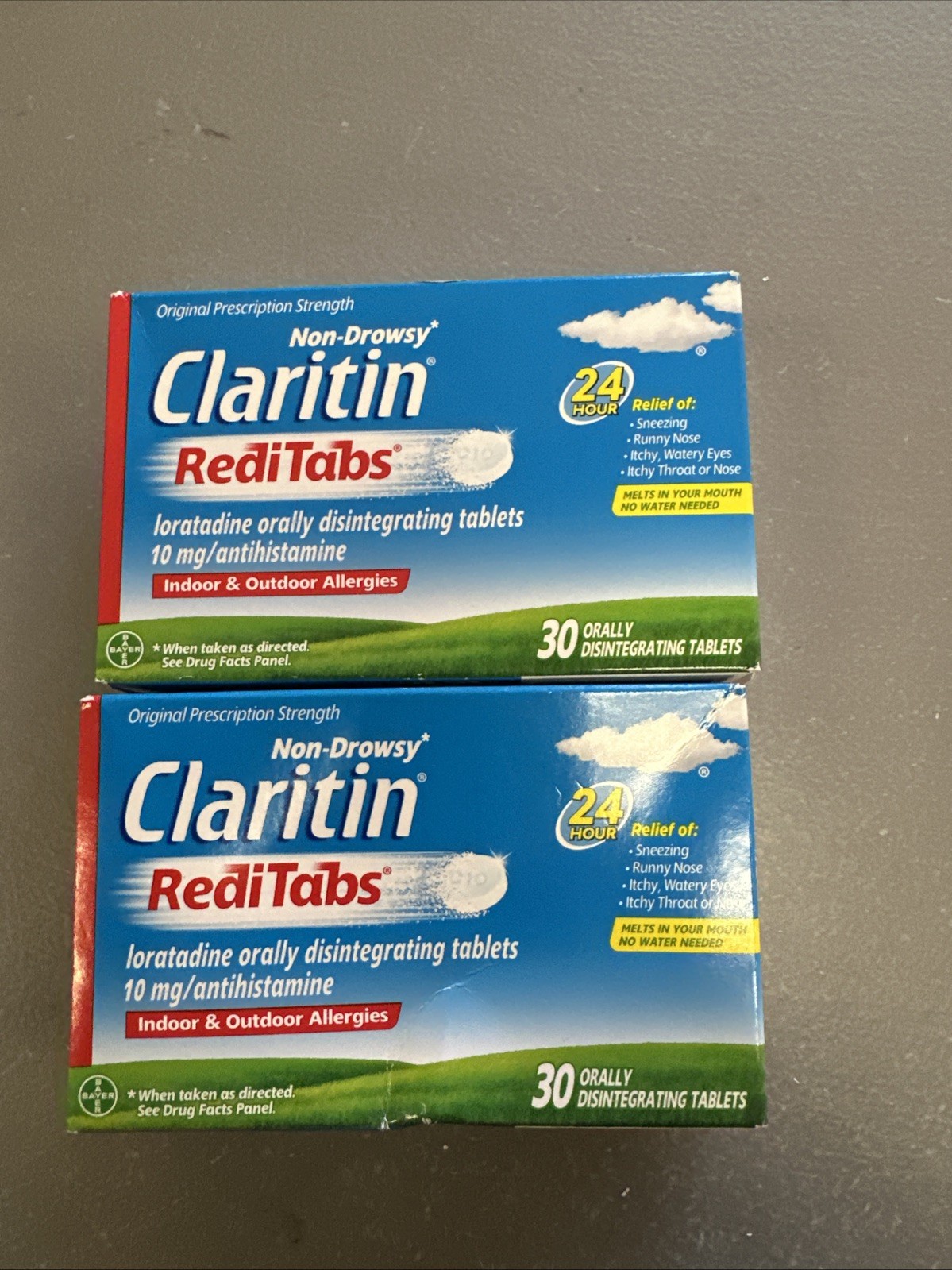 2x Claritin 24 Hour Allergy Relief RediTabs Disintegrating Tablets-30Ct - New