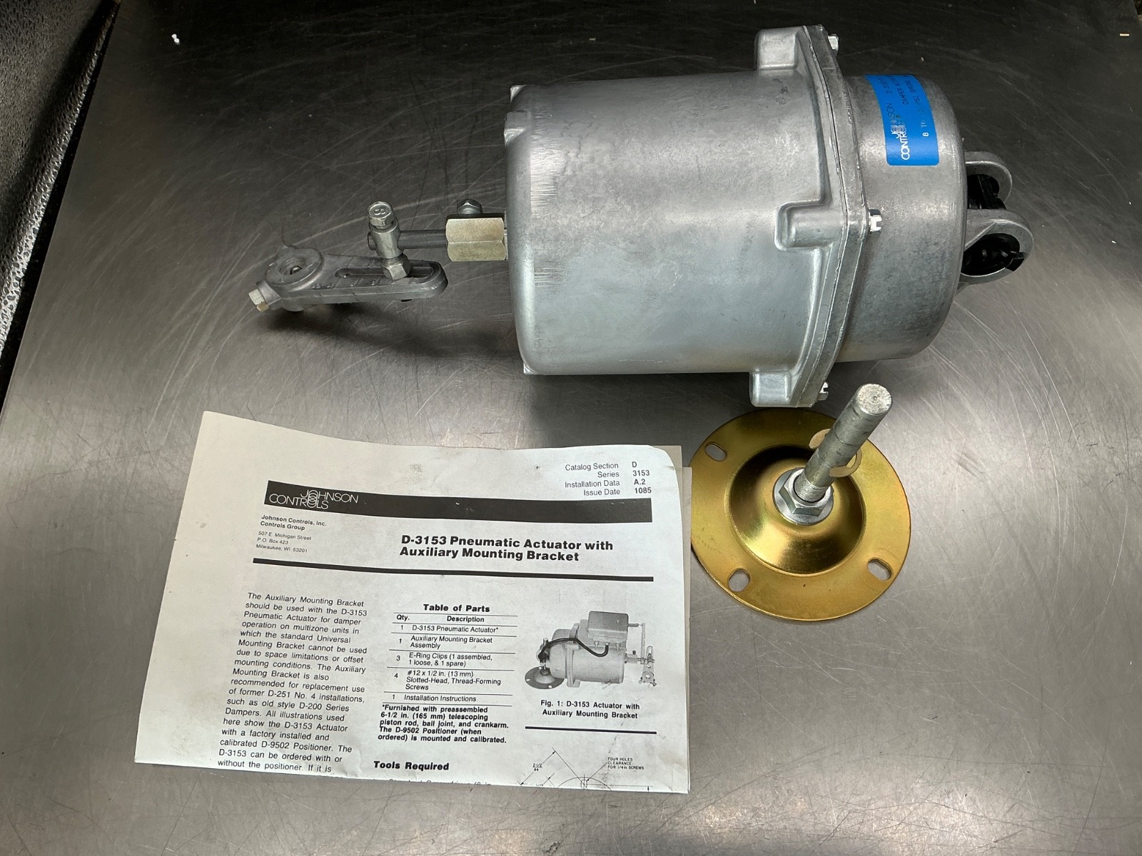 Johnson Controls D-3153-5 Damper Actuator 8-13 psi