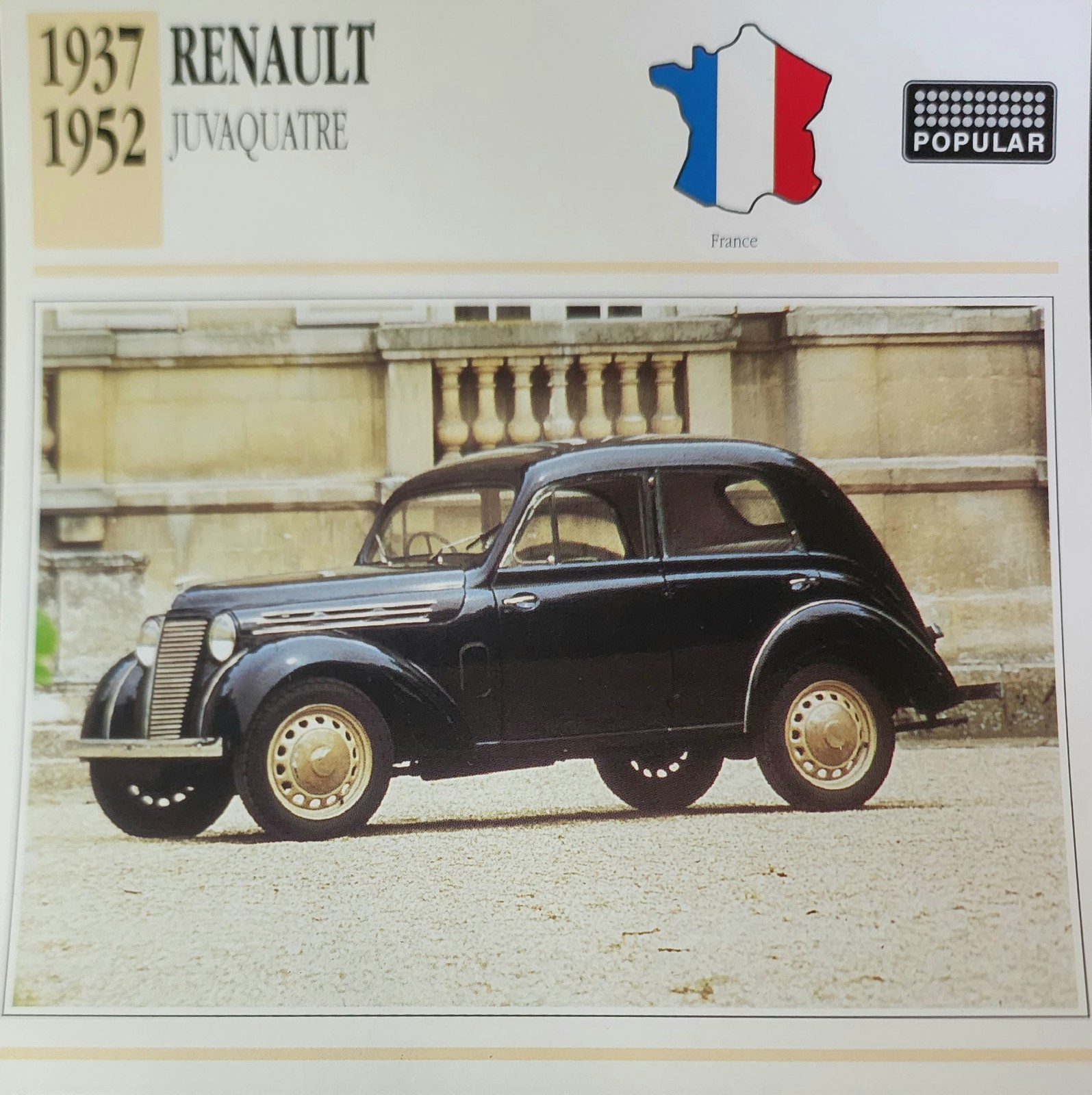 Renault Picture Spec Info Detail Collector Card Vintage Retro Decor