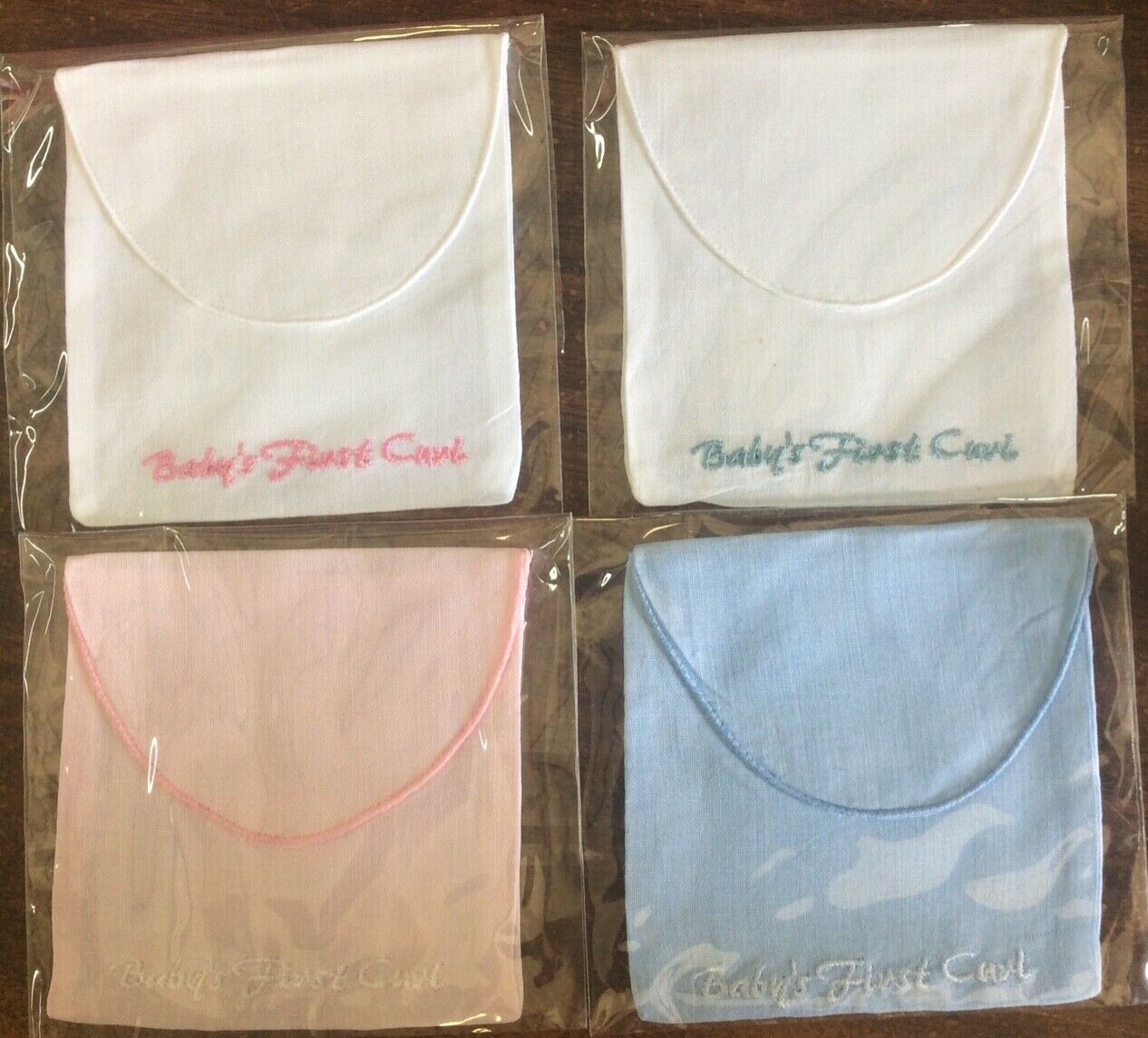 BABY BOY OR GIRL EMBROIDERED POUCH FOR THEIR LOCK OF FIRST CURL- 4 CHOICES