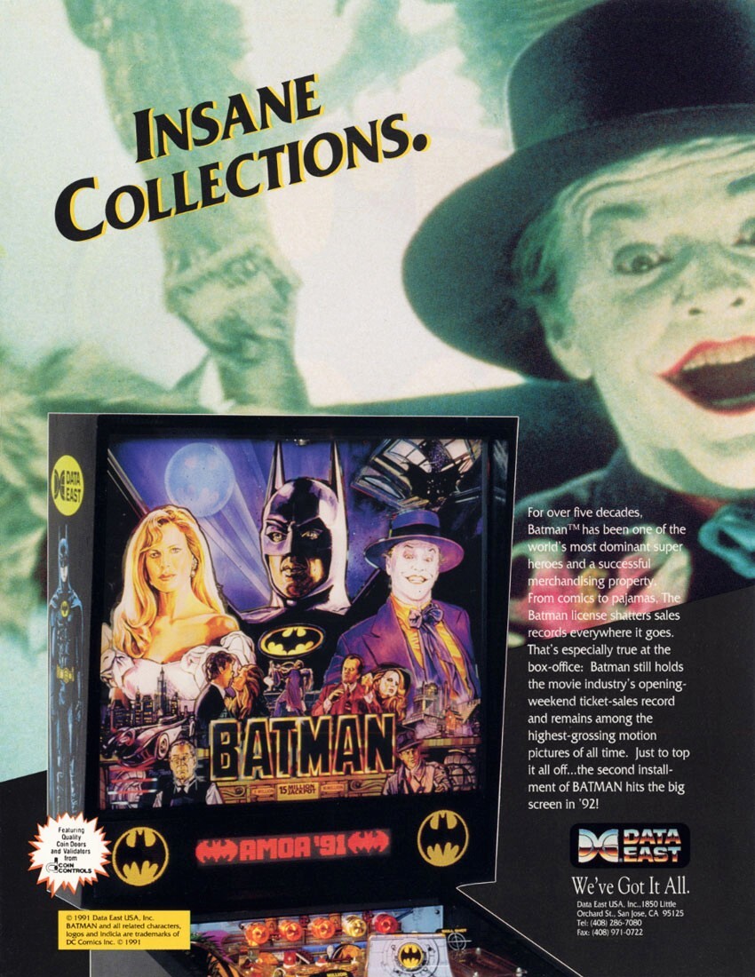 1991 Data East Batman Pinball Machine Rubber Ring Kit