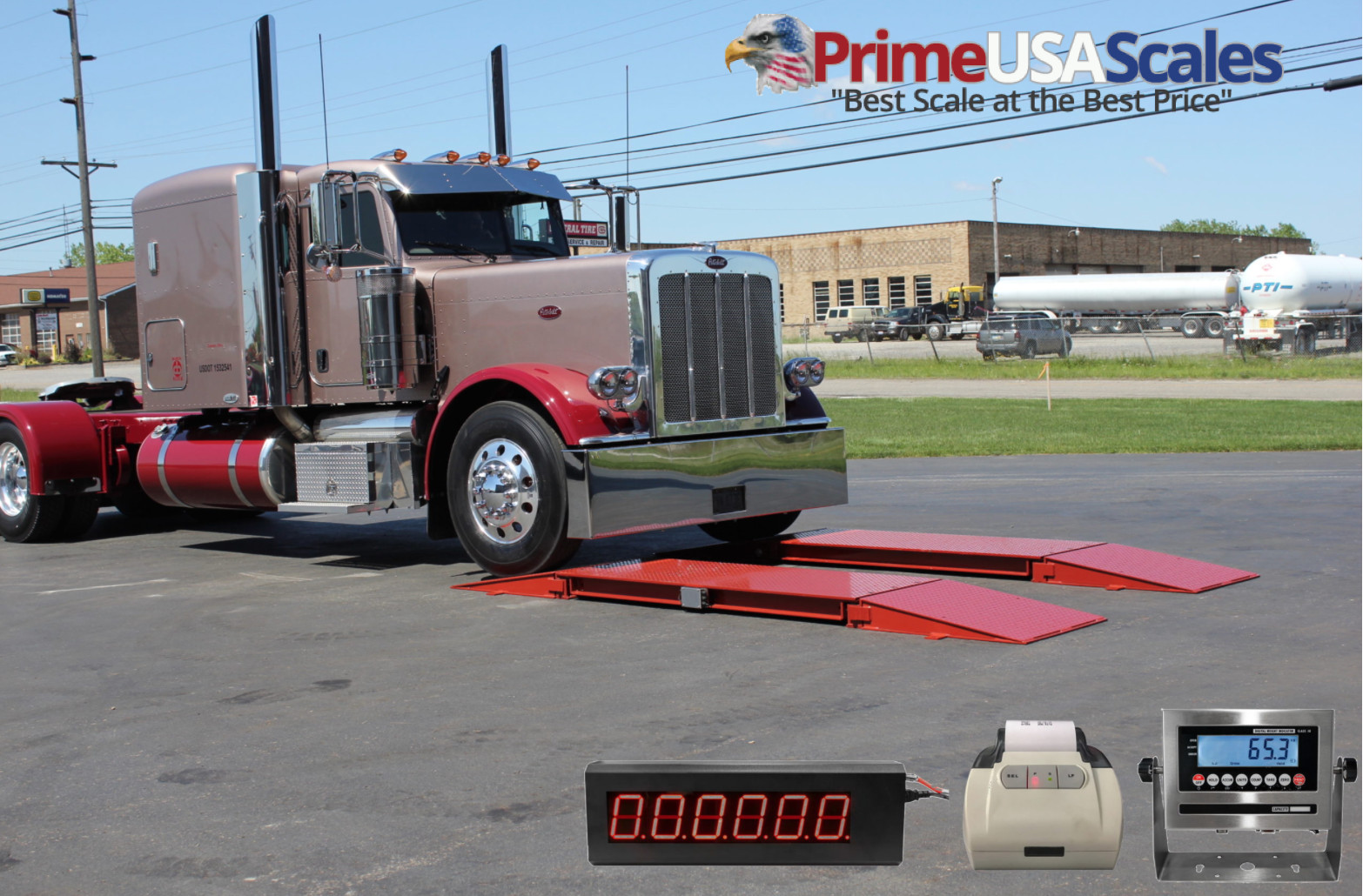 Prime USA OP-923 12' x 30" Truck Axle Scale 80,000 lb Capacity x 10 lbs