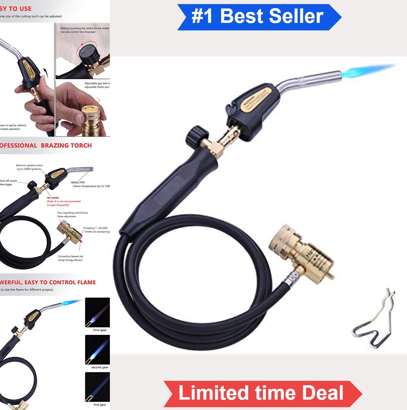 Propane Torch Welding Brazing CGA600 Hook 60 Inch Hose For MAP-PRO Gas Cylinder