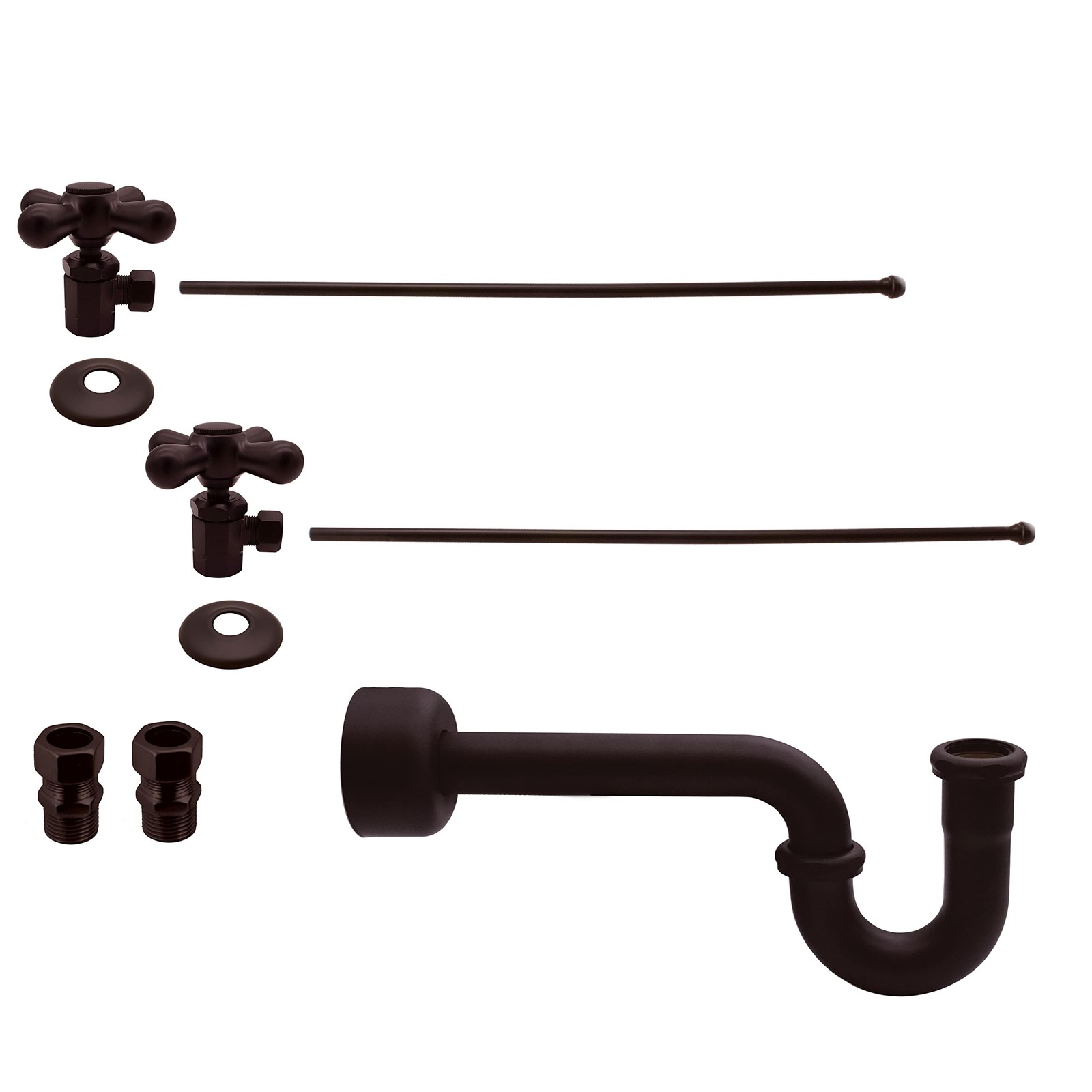 Traditional Pedestal Lavatory Kit with Cross Handles, Oil Rubbed Bronze, D183...