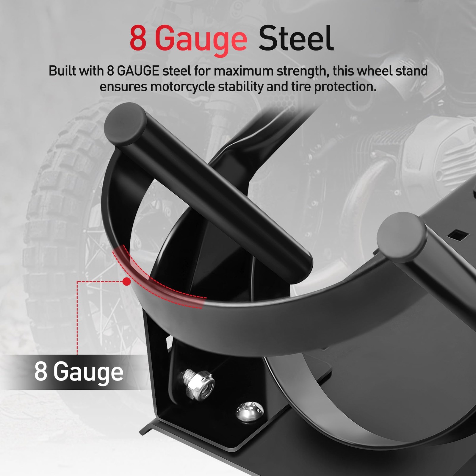 Motorcycle Tire Wheel Chock Adjustable Removable Cradle Heavy Duty Stand