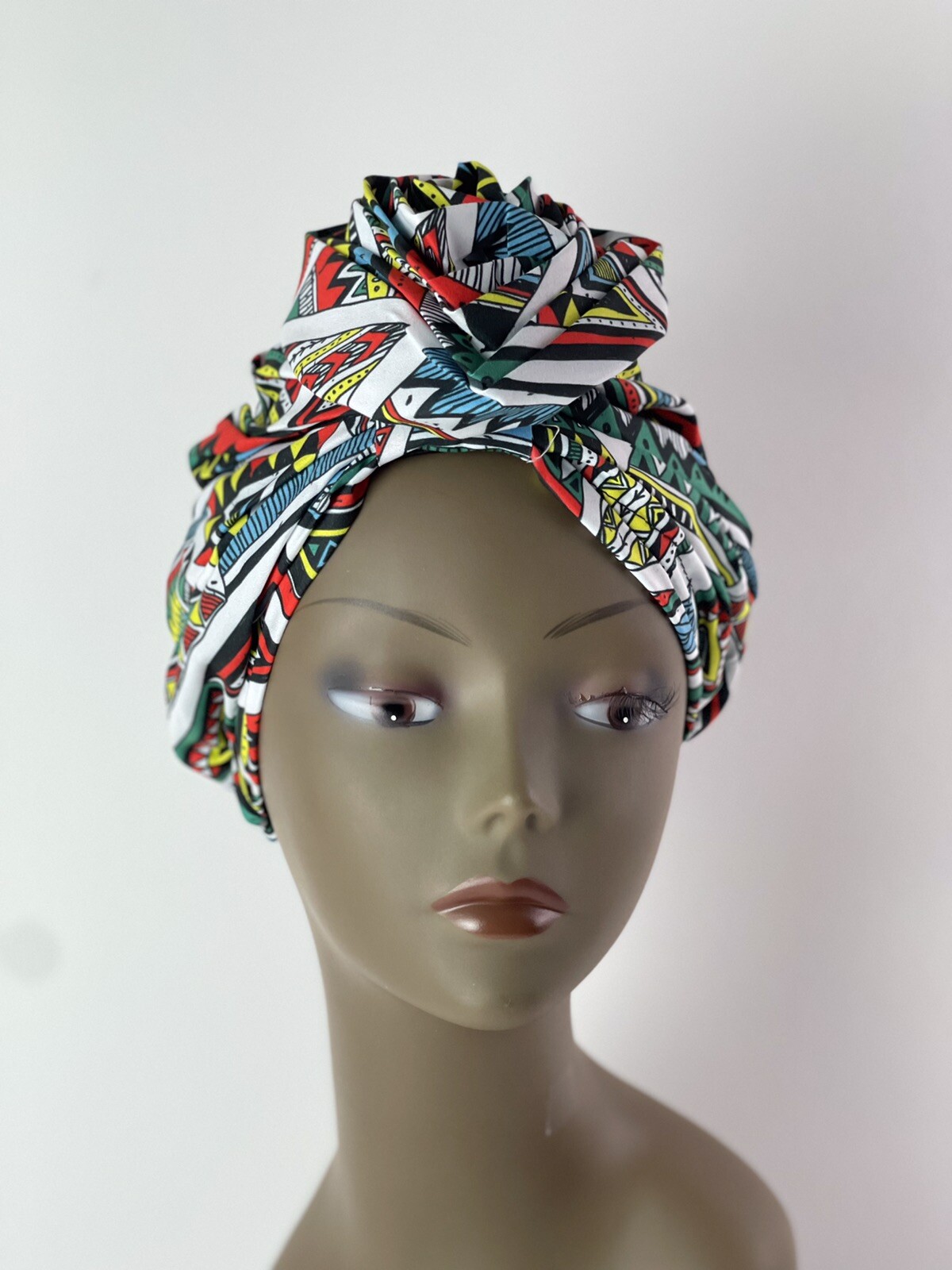 African Print Ankara Silky Satin Pretied Turban