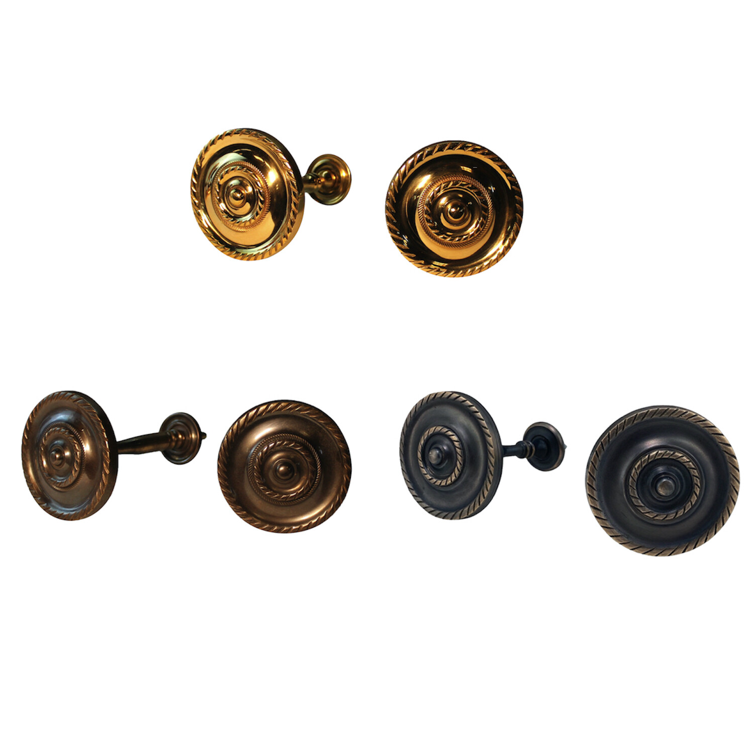 Pair of Brass Curtain Tie Backs - 3 Finish Choices