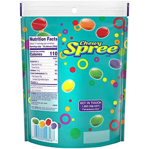 Wonka Spree Original Hard Candy, Resealable Bag, 12 Ounce Full Size, Assorted