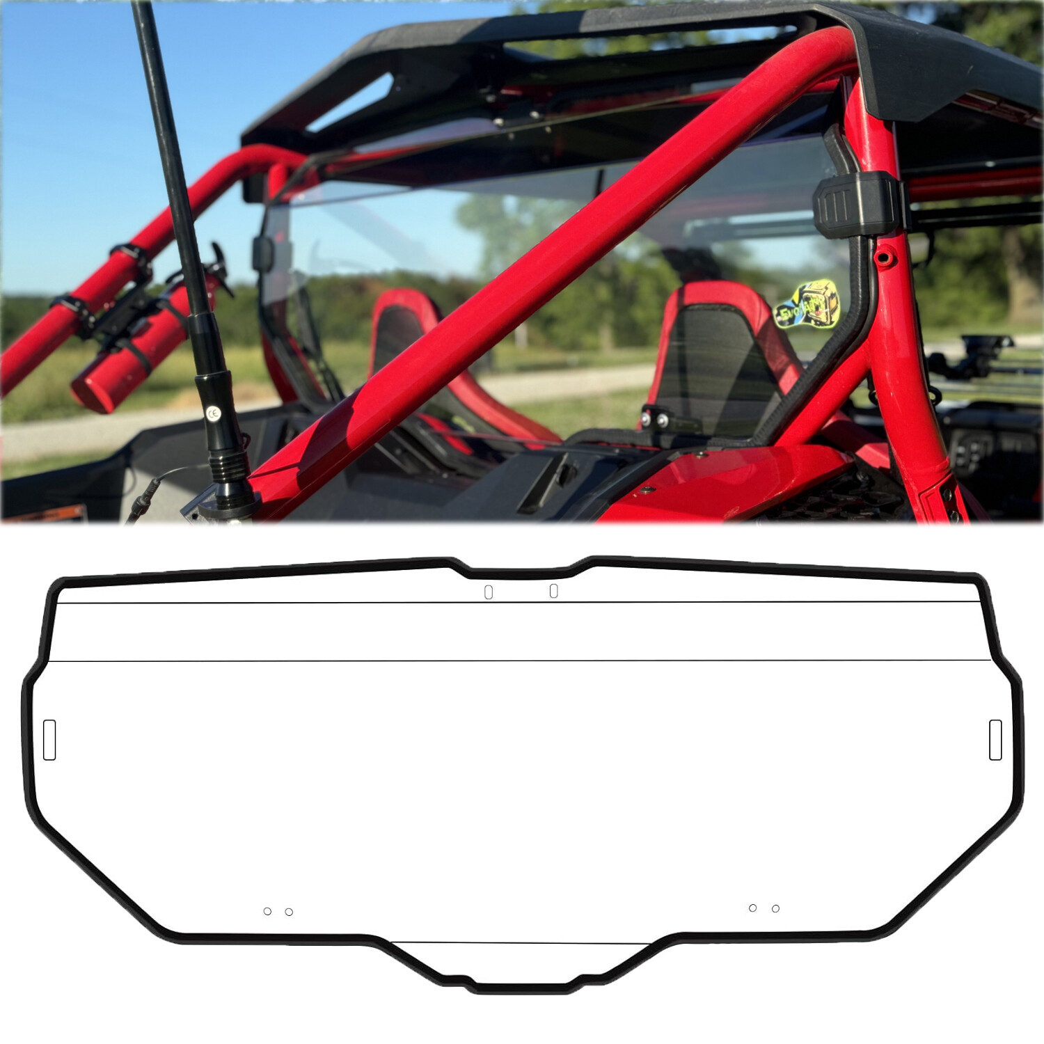 Talon 1000 Rear Windshield For Honda Talon 1000R /1000X 2019-2025 Rear Window