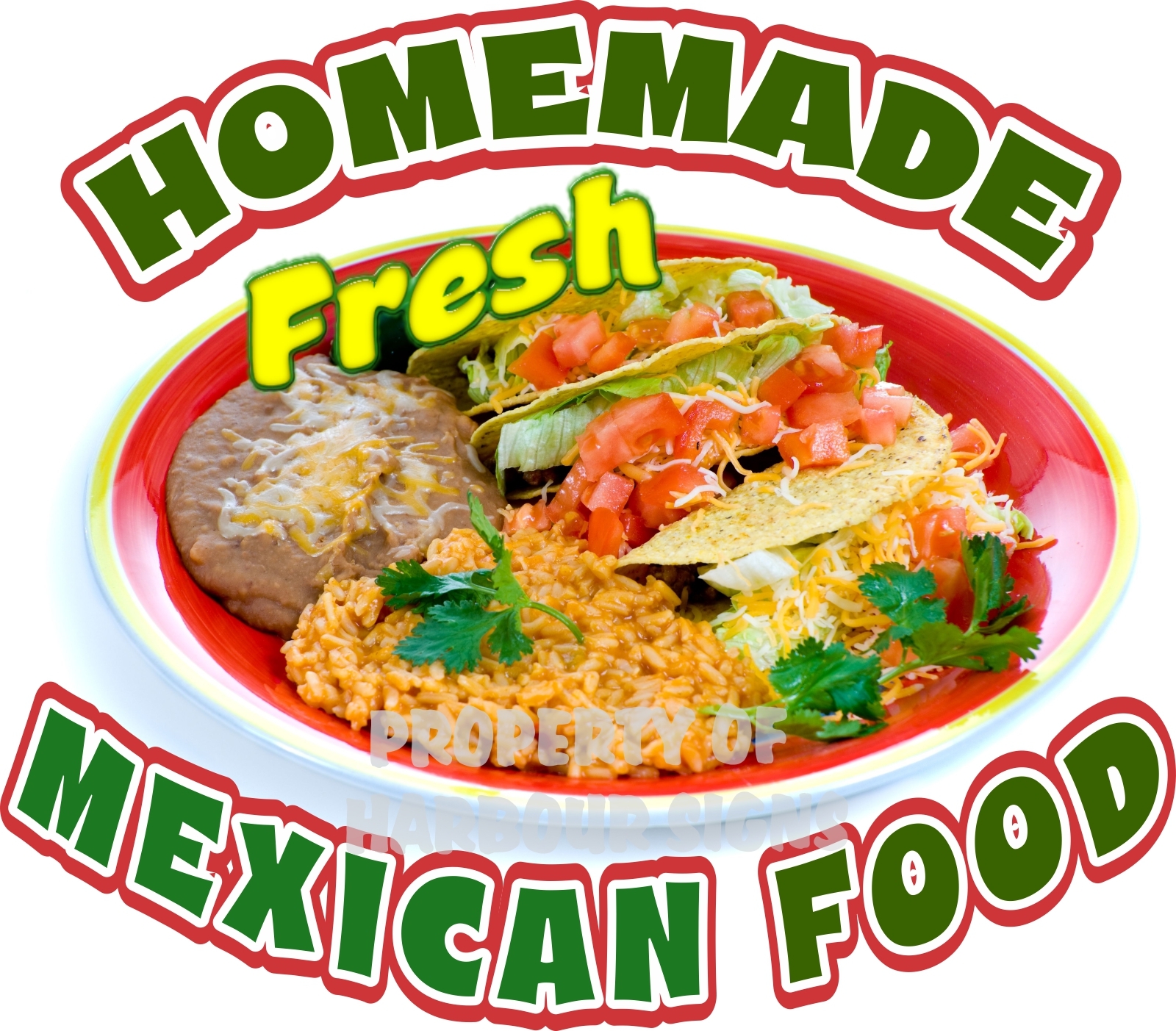 Homemade Mexican Food 14" Decal Restaurant Concession Truck Vinyl Menu Sign