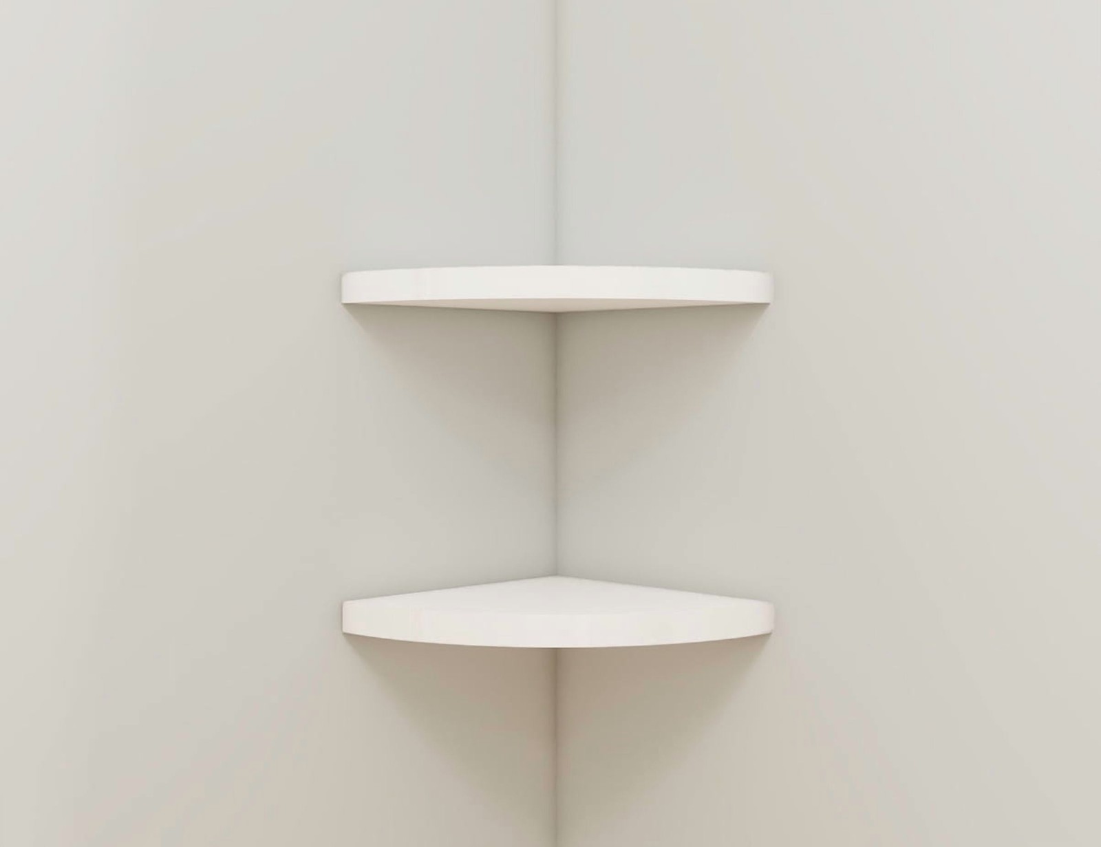 9.5" White Corner Wood Shelves, Set of 2 Modern