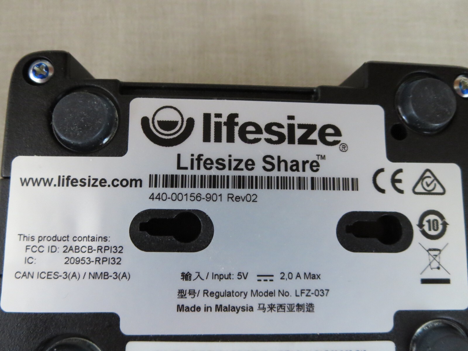 Lifesize Share 440-00156-901 Rev02 with Power Cable Wireless Presentation