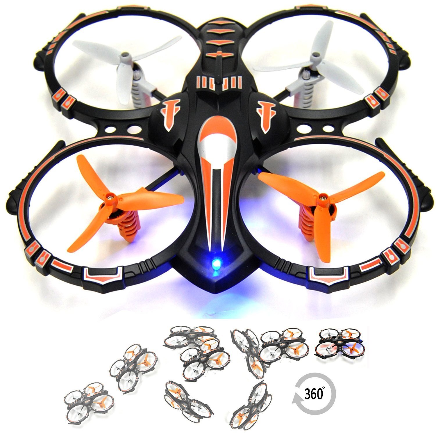 RC Stunt Drone Quadcopter w/360 Flip: Crash Proof, 2.4 GHZ, 4 CH, 3 Bladed