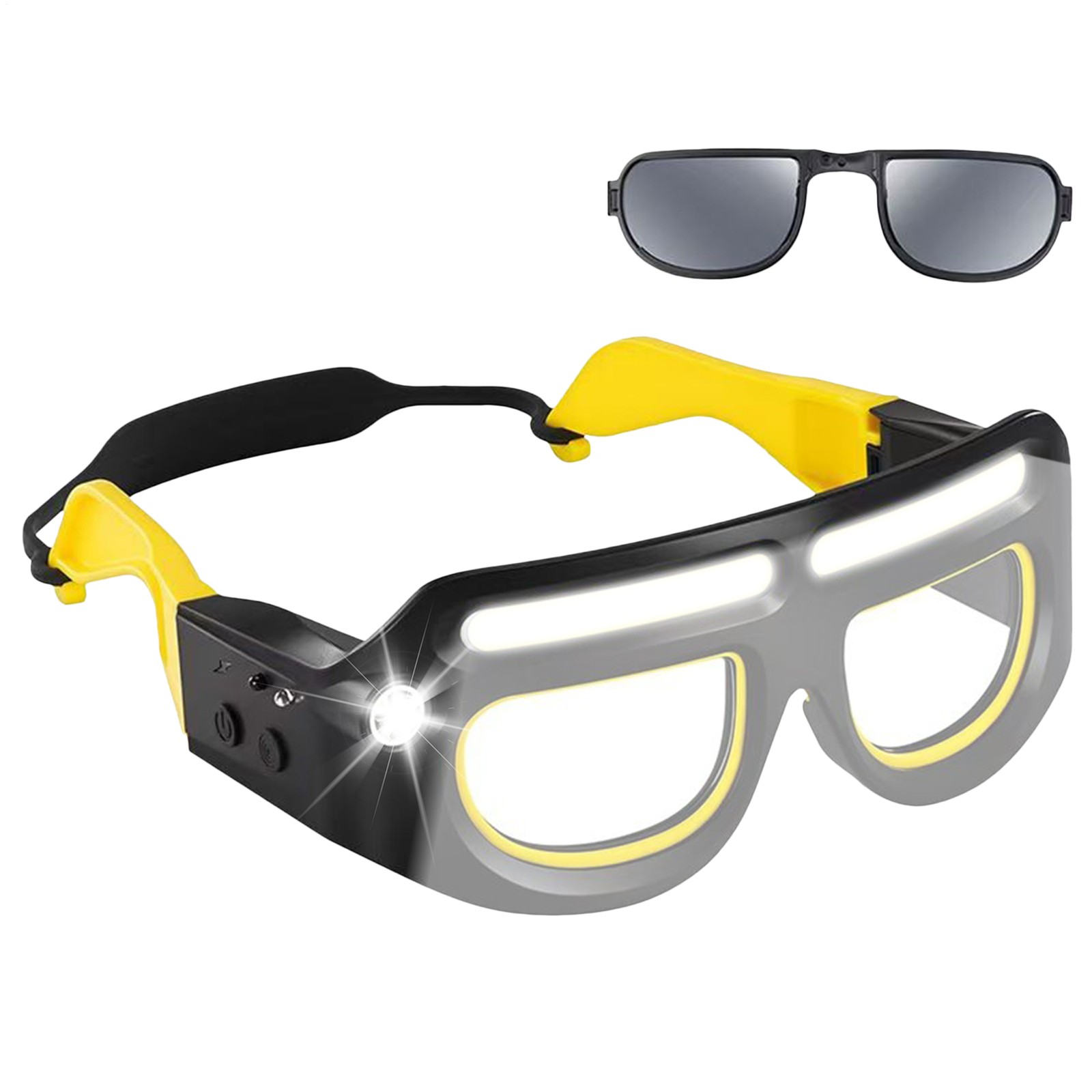 Rechargeable LED Safety Glasses Headlights,Detachable Sunglasses Outdoor New