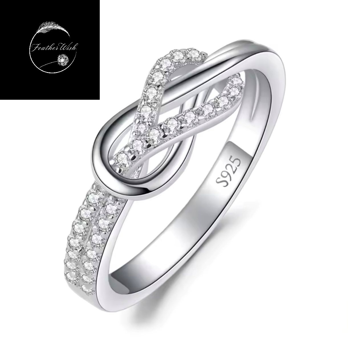 Sterling Silver 925 Ring Infinity Eternity Love Band - Gift Girls Womens Ladies