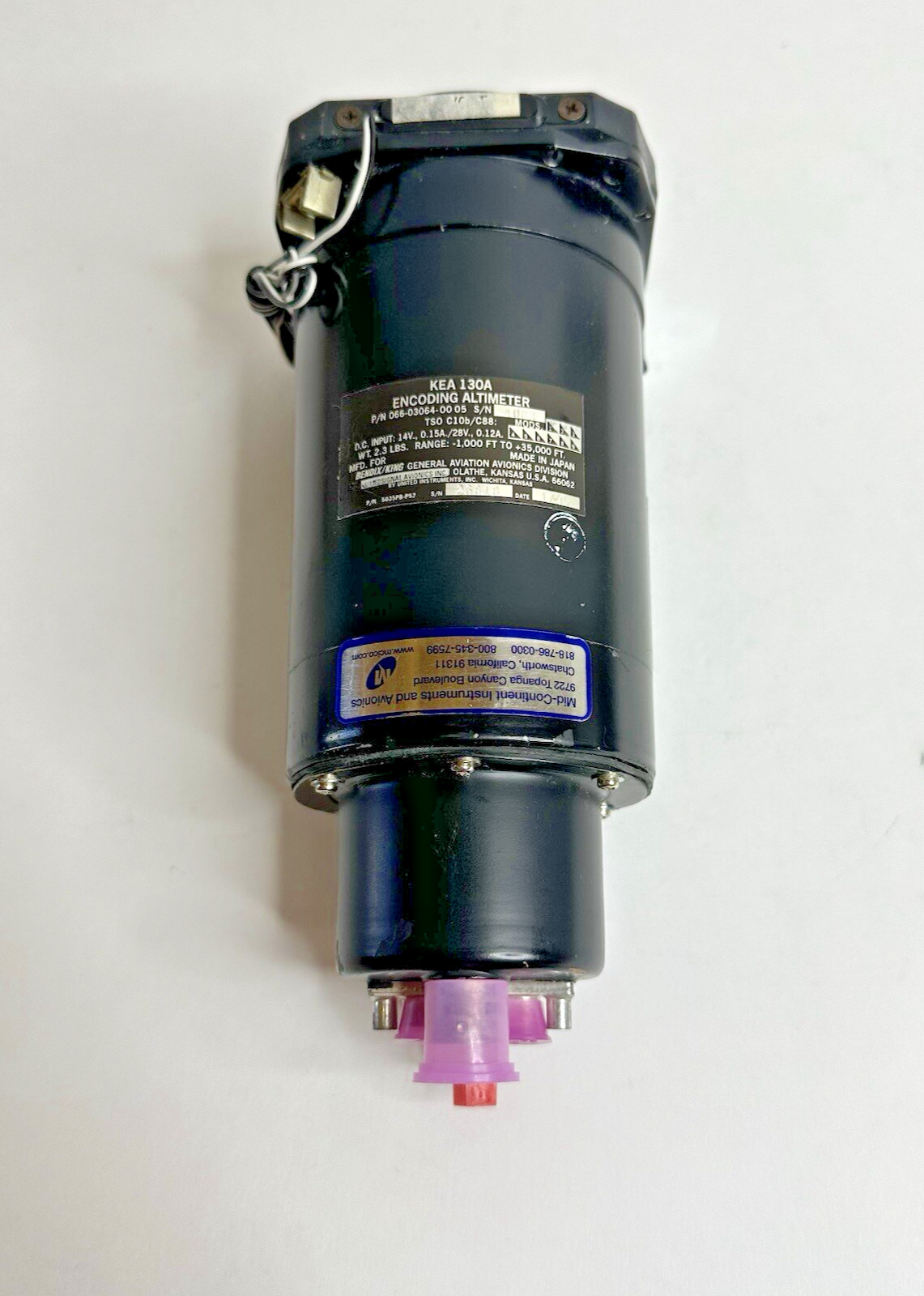Bendix King KEA 130A Encoding Altimeter 066-03064-0005 Repaired with FAA 8130-3