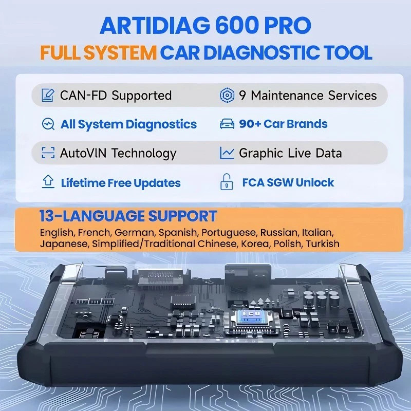 TOPDON AD600PRO All System OBD2 Scanner ABS DPF EPB Diagnostic Tool Free Updates