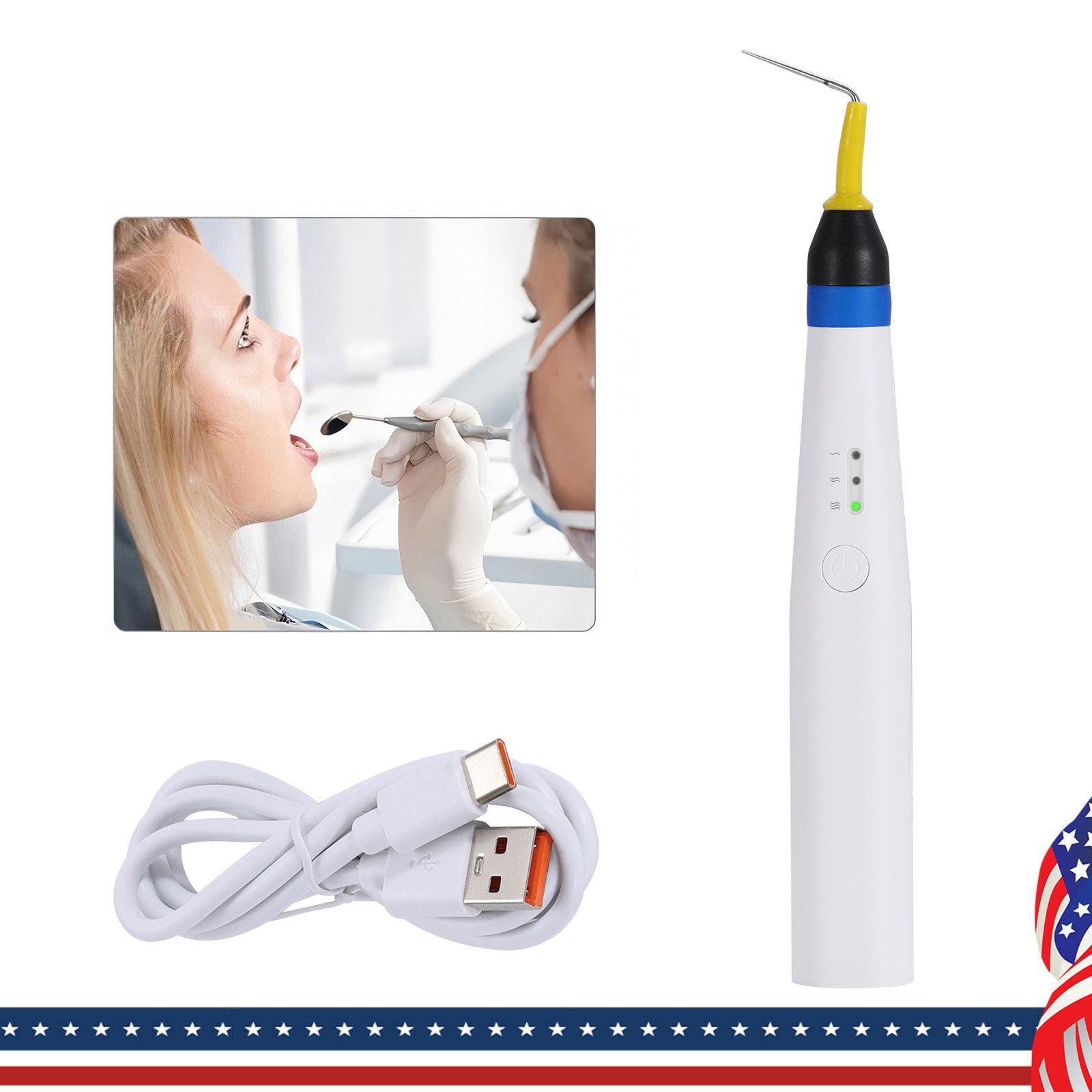 Dental Gutta Percha Obturation System Endo Heated Pen Wireless Eododontic+2 Tips