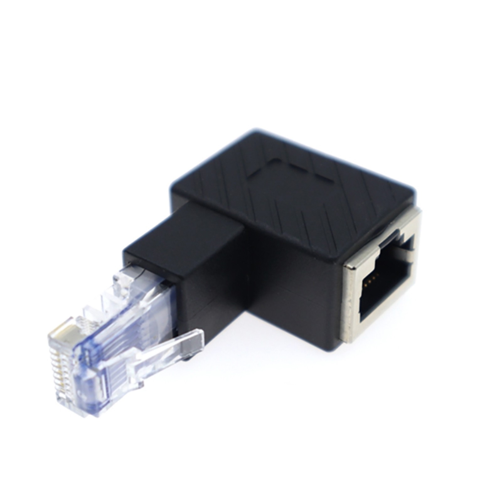 90 Degree Down Angle RJ45 Male to Female Adapter Network Extension Connector r