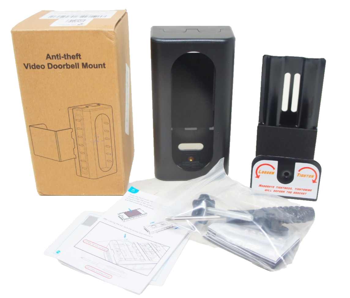 QIBox Anti-Theft Adjustable Video Doorbell Mount for Ring & Blink Black