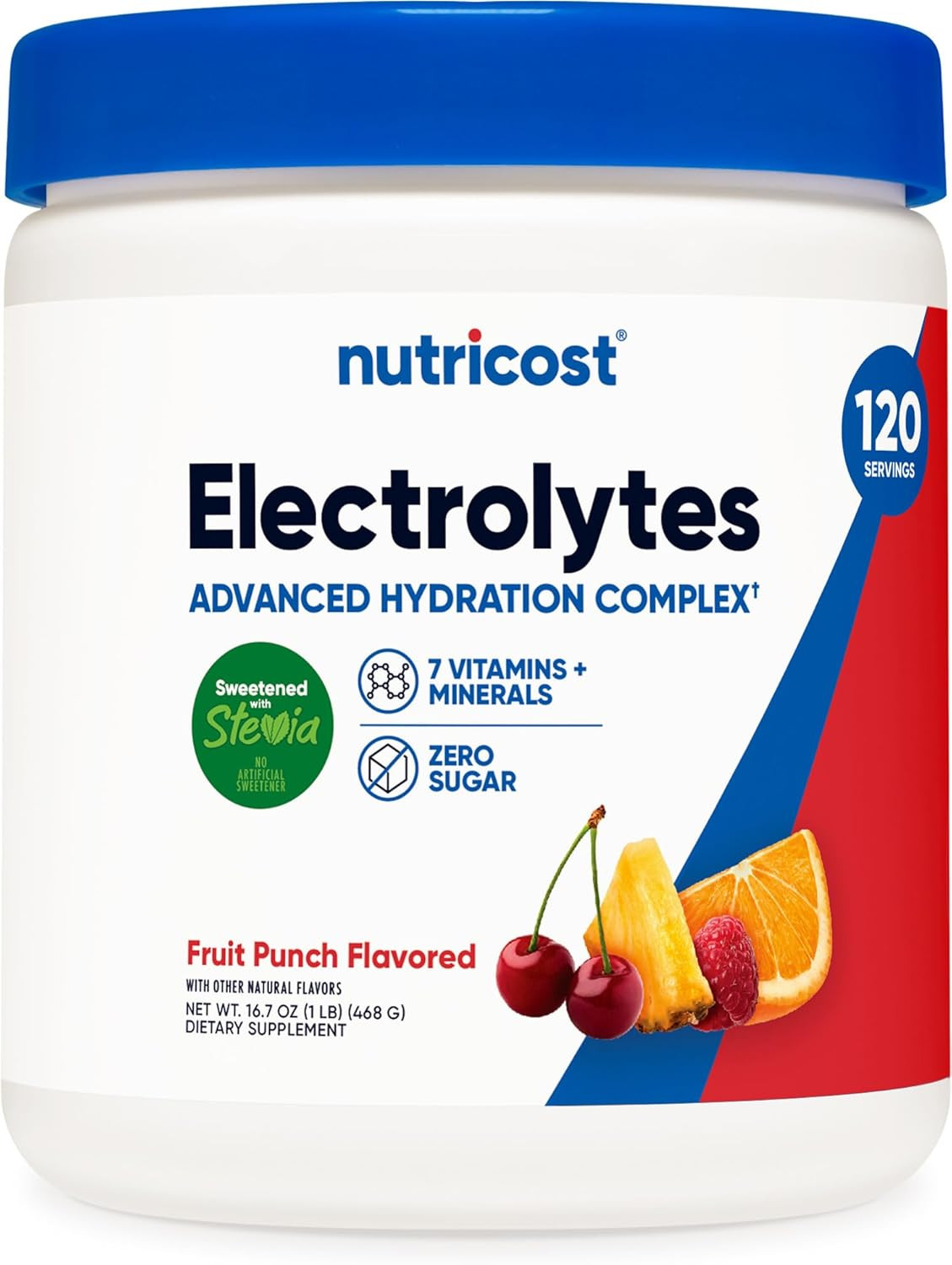 Polvo de electrolitos, hidratación con 7 vitaminas y minerales, 120 porciones