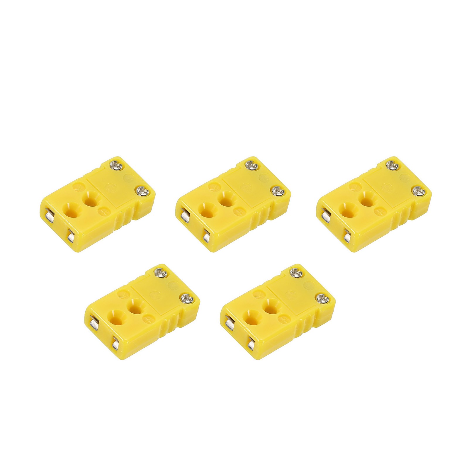 5pcs K Type Thermocouple Wire Connectors Female Plug Adapter 120°C(248°F) Yellow