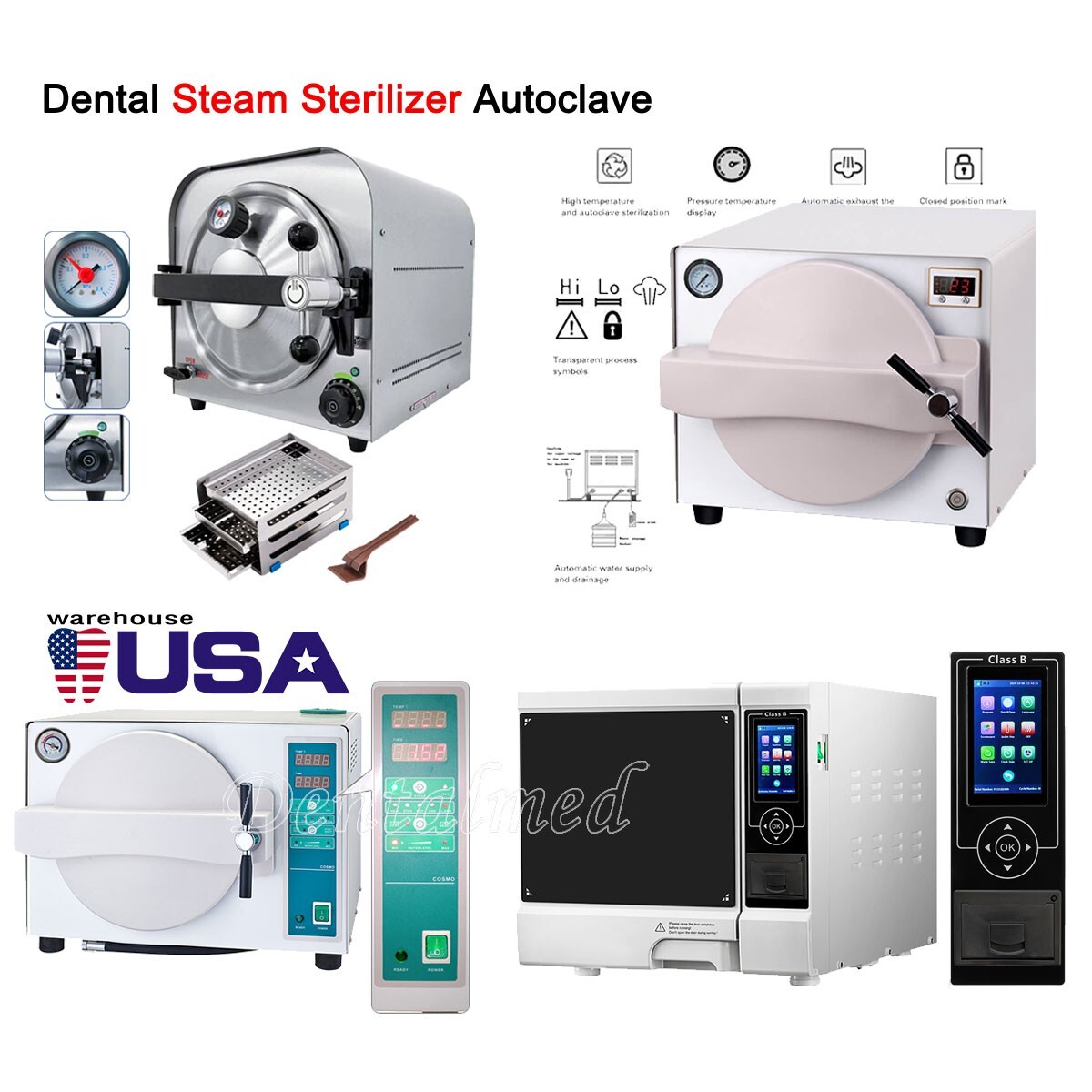 Dental Lab Autoclave Steam Sterilizer Drying Class B Steam Sterilizer 18L/22L