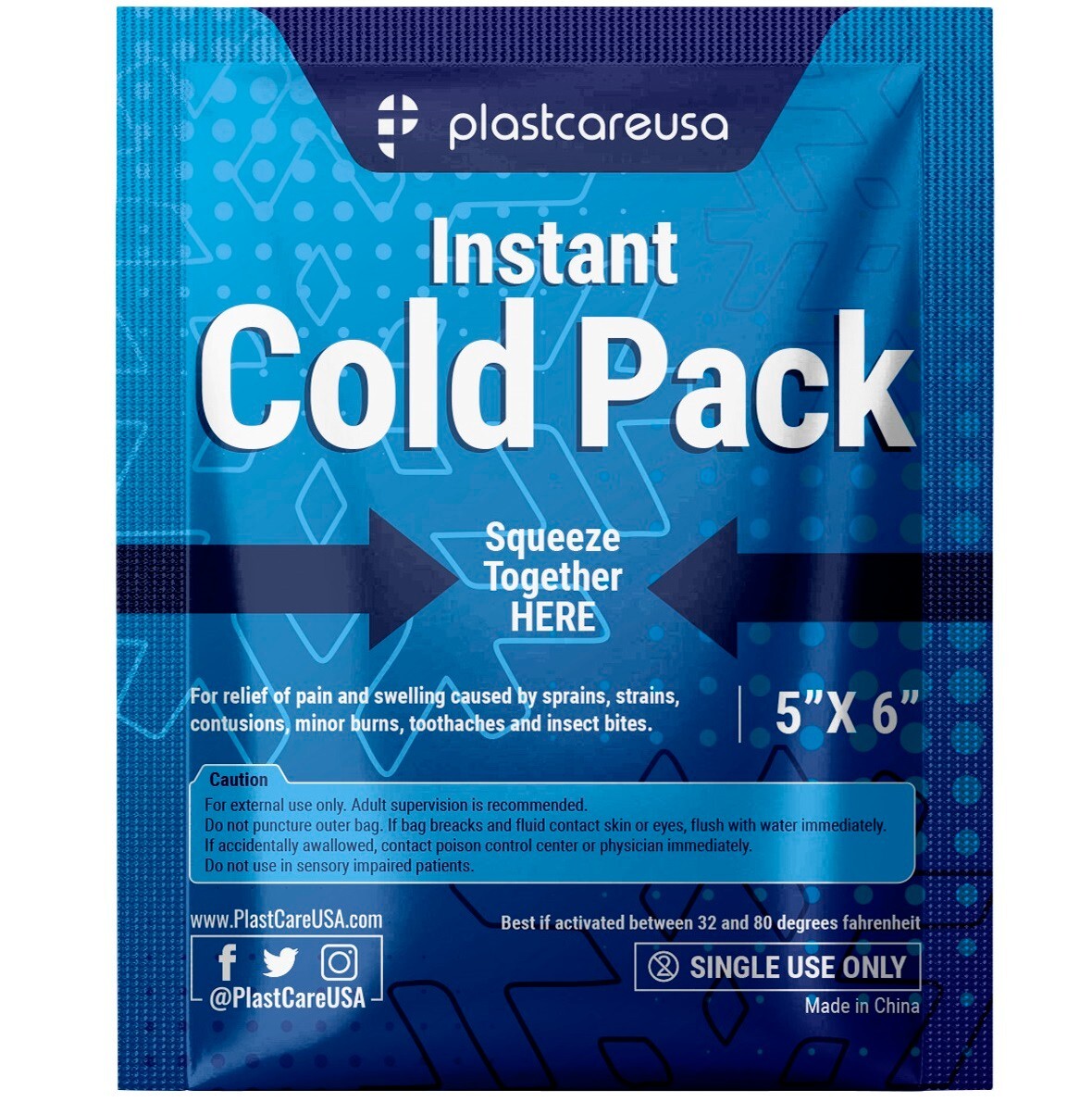 50 5" x 6" Cold Packs Disposable for Injuries Pain Aid Dental
