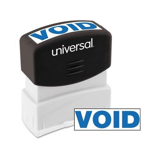Universal Pre-Inked Message Stamp "VOID" BLUE INK Re-Inkable 10071 NEW