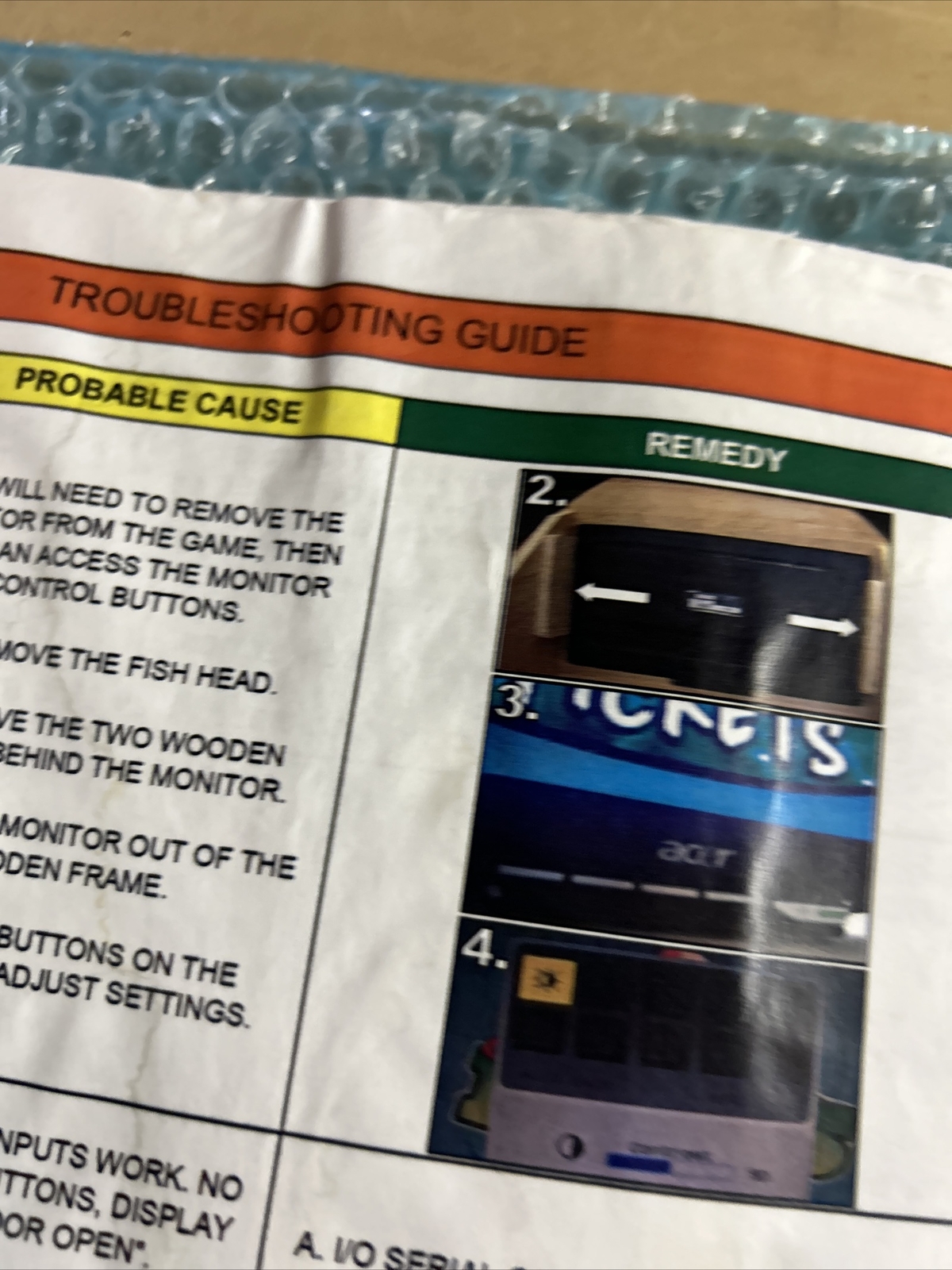 BIG BASS WHEEL PRO BAY TECH arcade game manual