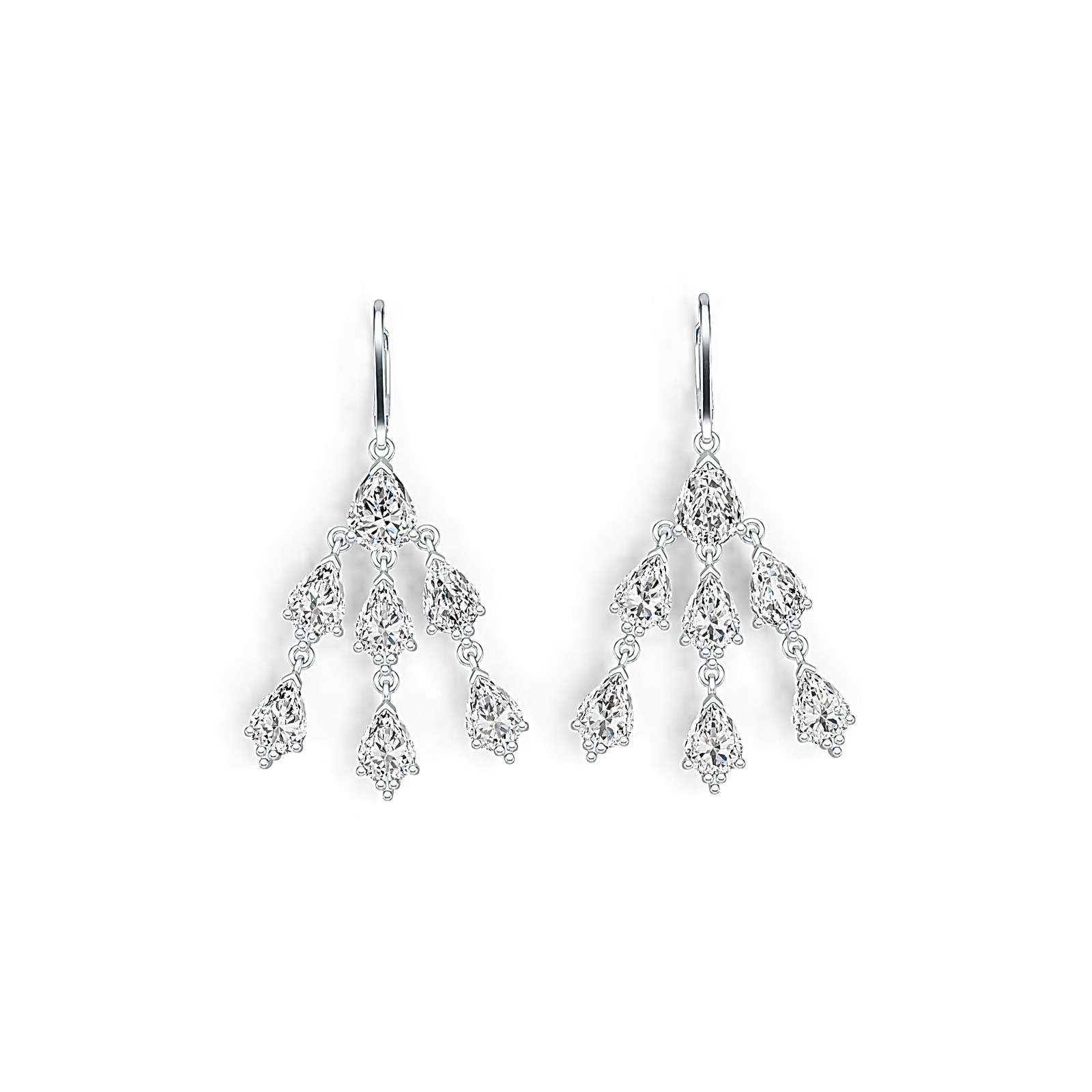 Sterling Silver Semi Mount Earrings Setting Pear PE 8X6mm PE 7X5mm