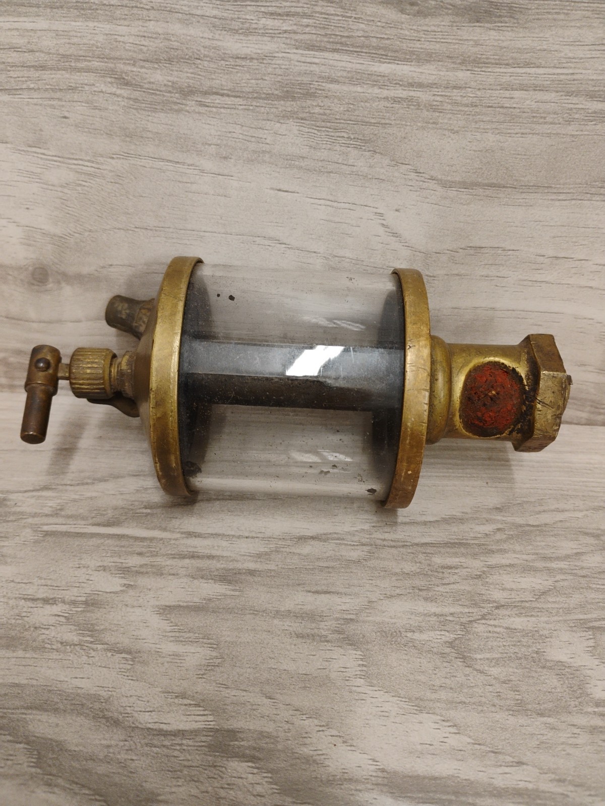 Antique Brass Hit Miss Engine Oiler Intact Glass HTF