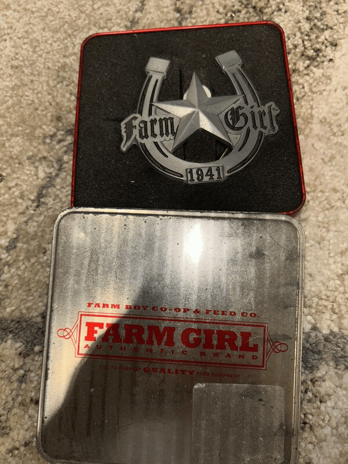 Farm Girl Authentic Brand 1941 Silver Cow Girl Sho Horse Shape Belt Buckle L