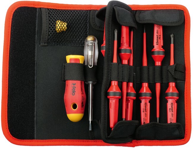 Felo - E-smart slim VDE - Insulated Blade Set in Belt Bag, 13 Pieces