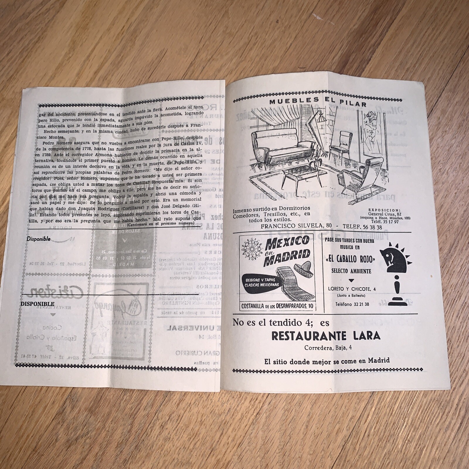 1960 PLAZA DE TOROS DE MADRID Official Program