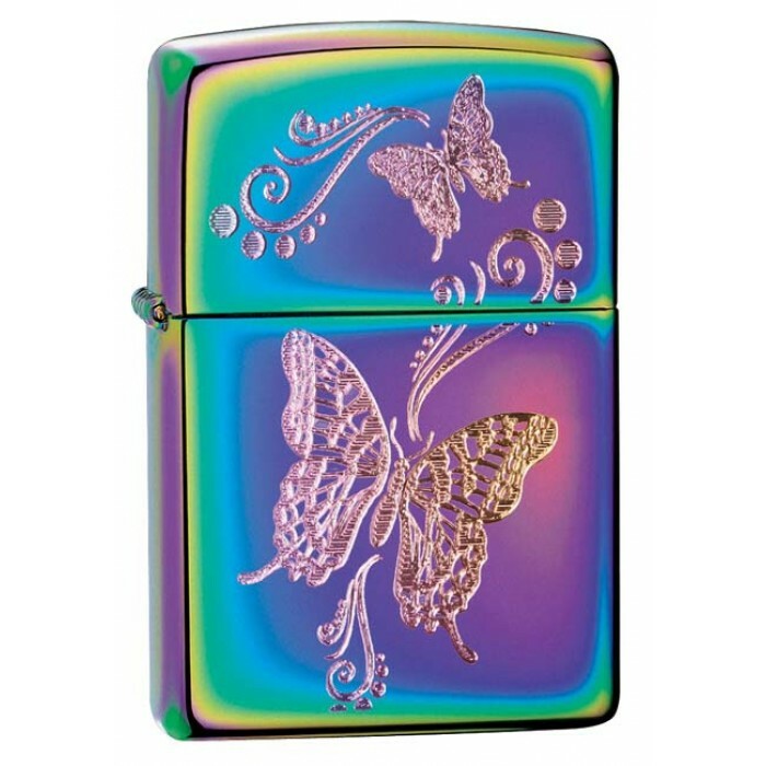 ZP21 Zippo Lighter: Engraved Butterflies   Spectrum 28442