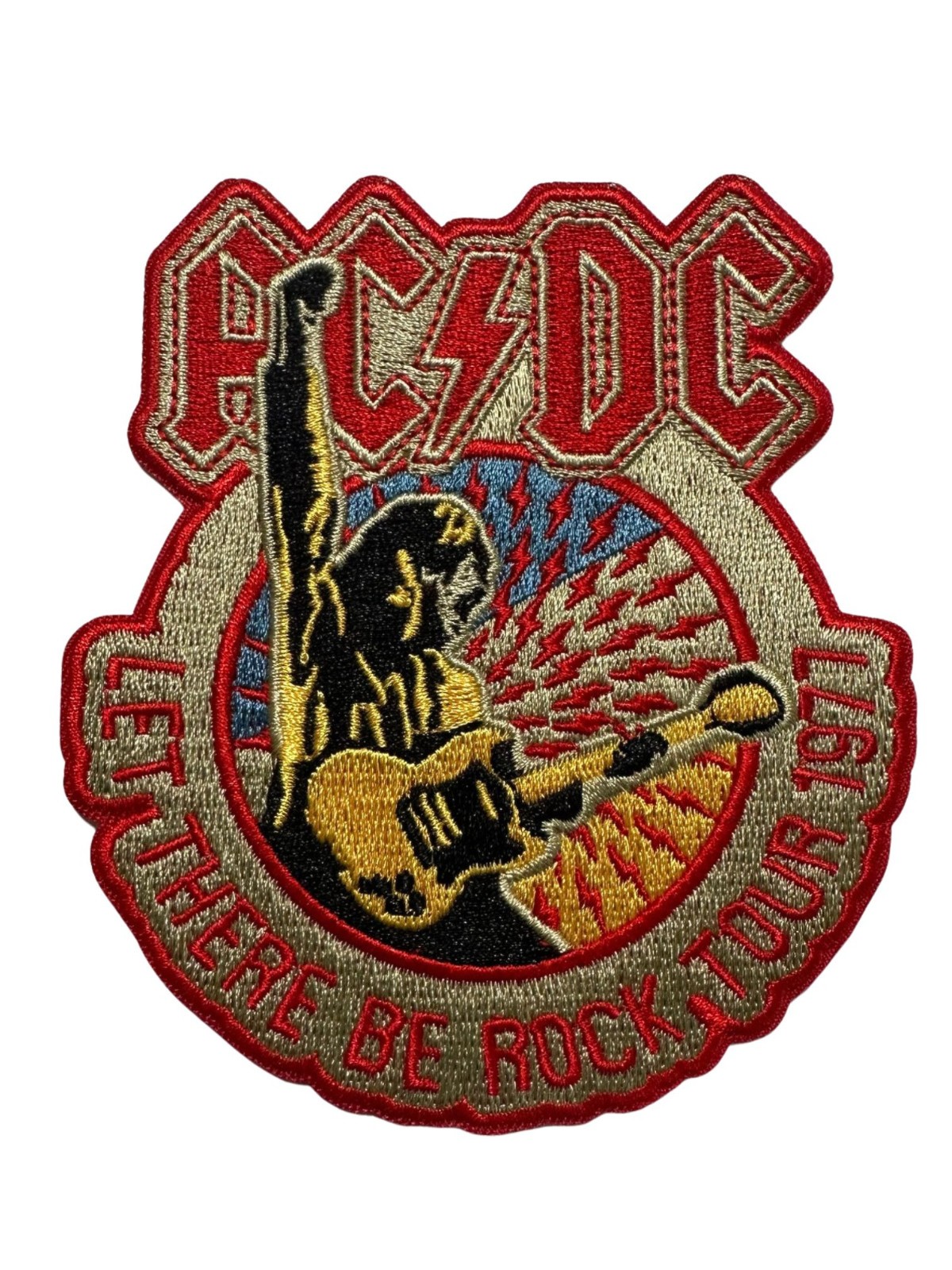 AC/DC Let There Be Rock Tour 1977 Embroidered Iron On Patch - OFFICIAL 38-G