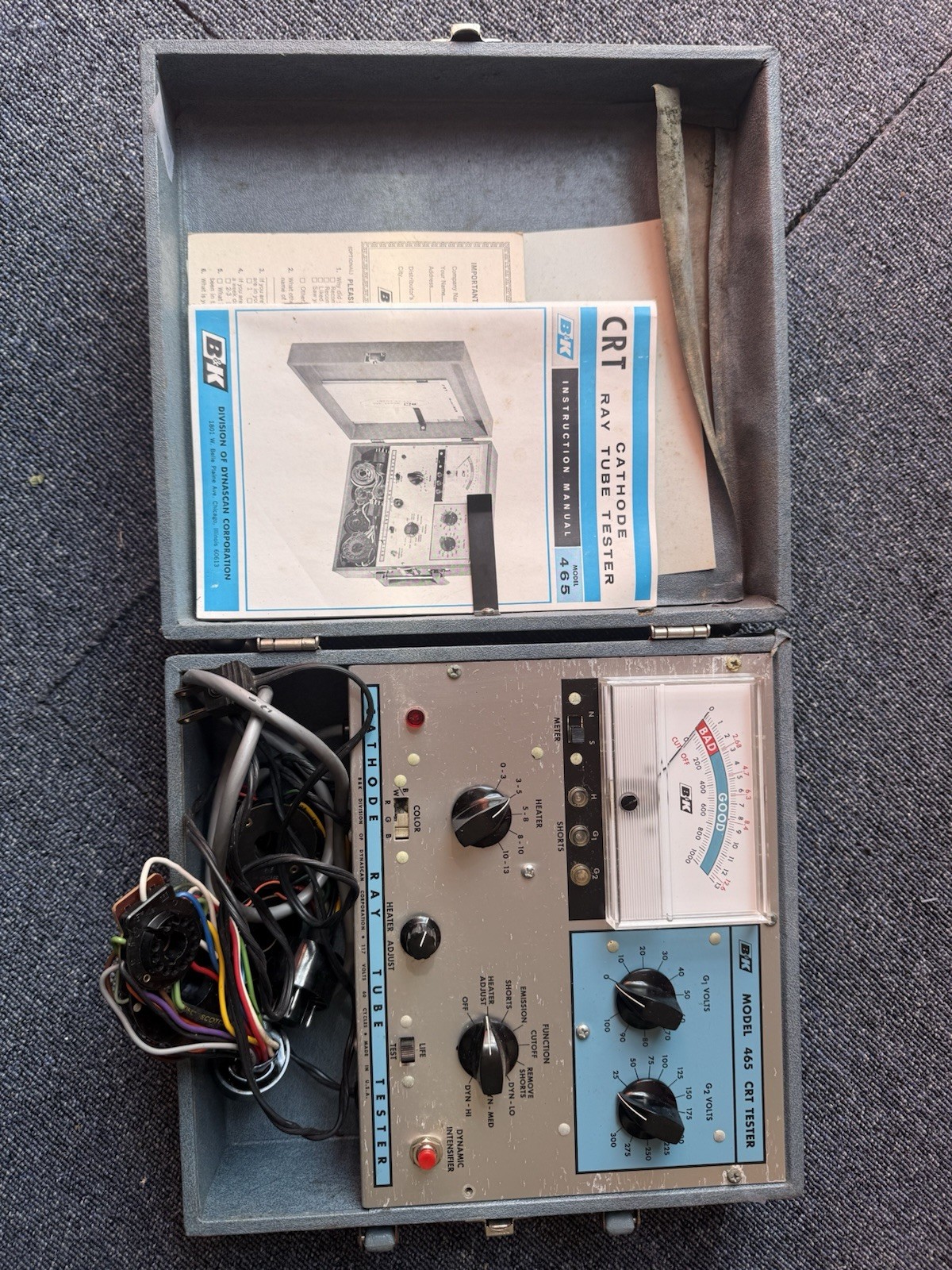 Vintage Dynascan B&K Cathode Ray Tube Tester Model 465