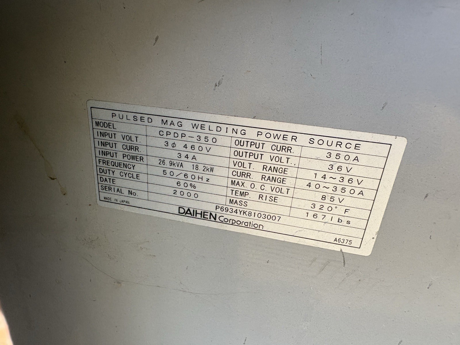 OTC Daihen IRB-651 Arc Welding Robotic Arm Assembly Manipulator w/ DR Control