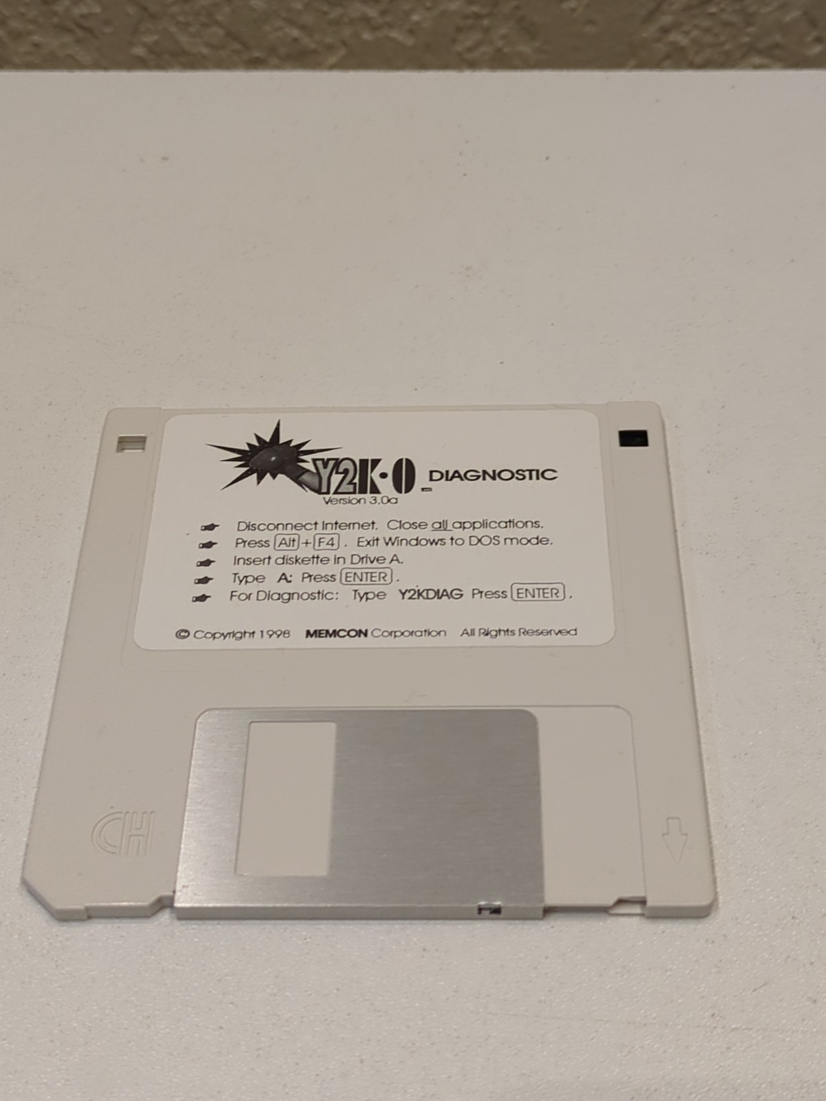 Y2K-0 Diagnostic Version 3.0a Computer Disk  - 3.5 Media