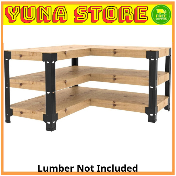 Universal Steel Workbench Kit 5 Legs L Shaped Heavy Duty Work Bench Garage