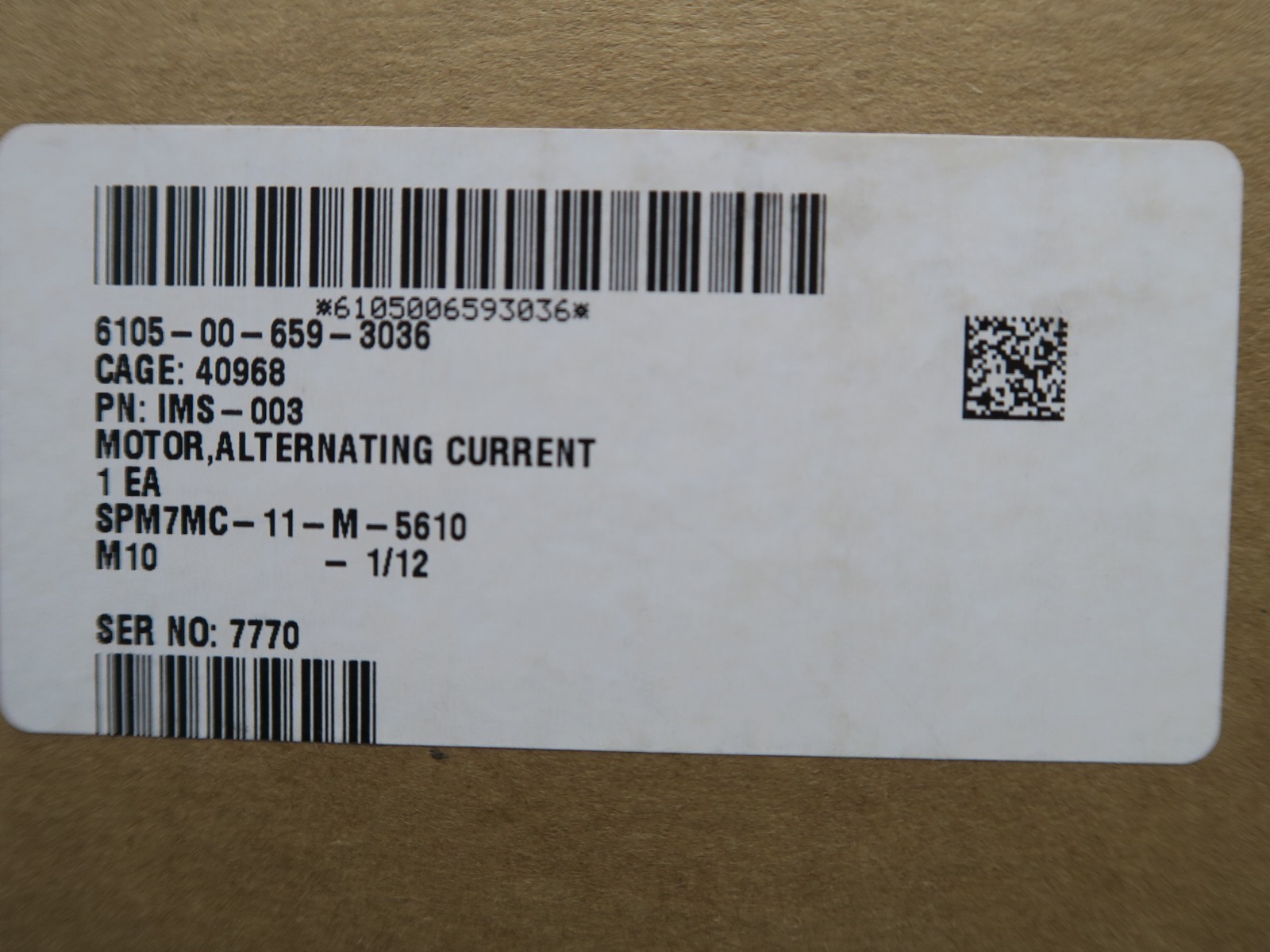3” Stroke AC Linear Actuator Military [B3FL]